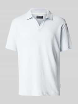 Marc O'Polo Regular fit poloshirt van een mix van katoen en linnen