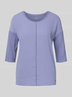 Marc Cain Relaxed fit T-shirt van een mix van katoen en elastaan met siernaad