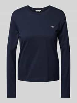 Gant Shirt met lange mouwen en labelstitching