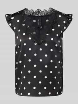 Marc Cain Blousetop met V-hals en kant