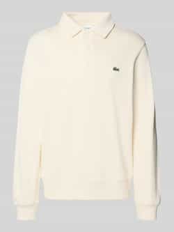 Lacoste Polo Shirt Lange Mouw Geribbelde katoenen polokraag sweatshirt