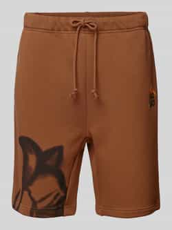 HUGO Regular fit sweatshorts met labelprint model 'Diflowos'
