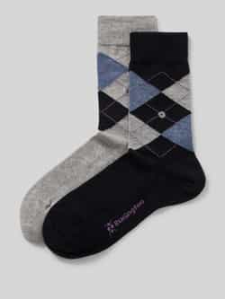 Burlington Sokken met argyle-stitching in een set van 2 paar