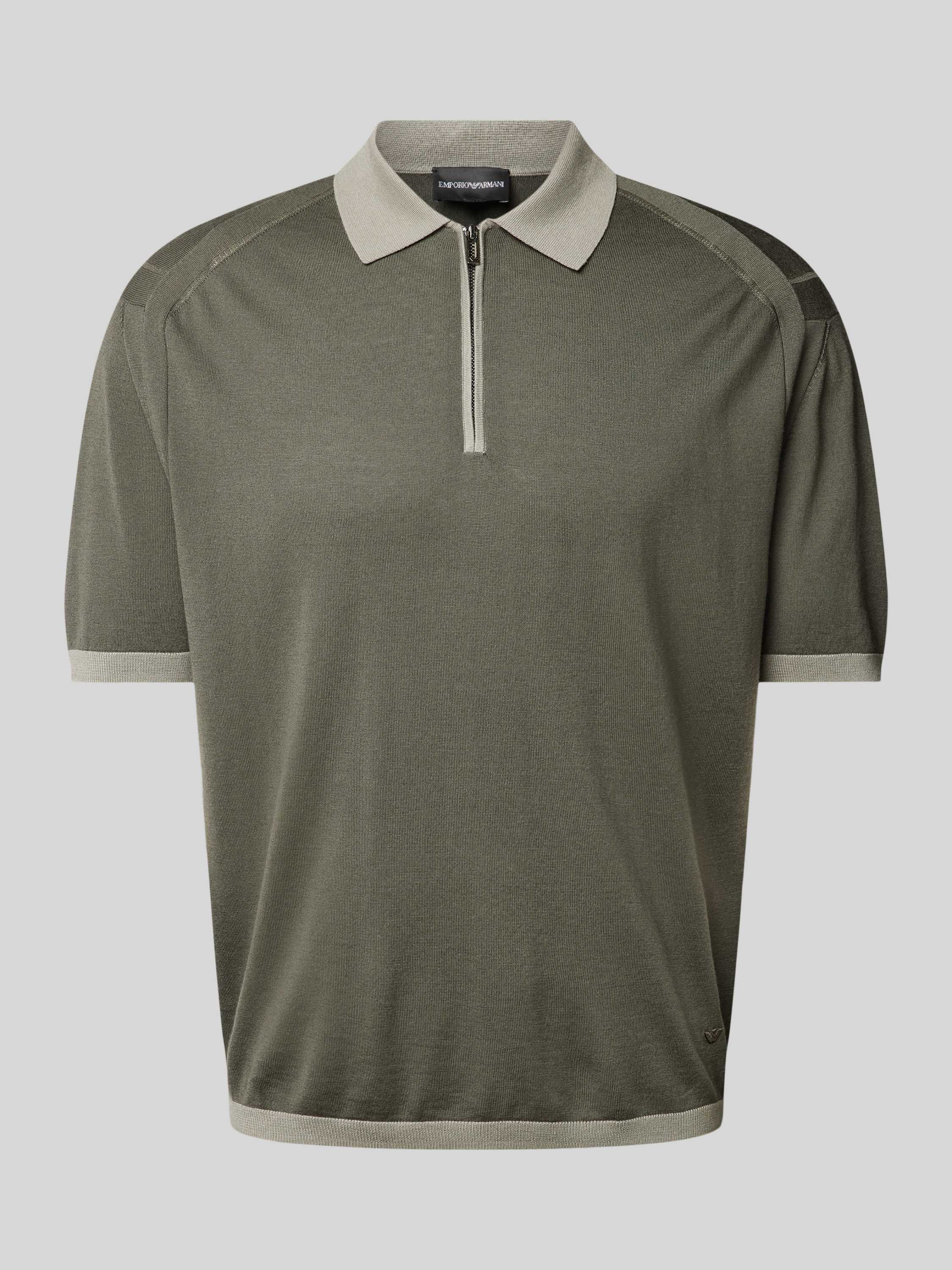 Emporio Armani Regular fit poloshirt met ritssluiting