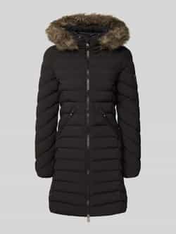 Superdry Regular fit gewatteerde lange jas met imitatiebont model 'Fuji'
