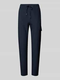 Monari Slim fit stoffen broek met cargozak