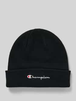 Champion Beanie met brede omslag en logostitching