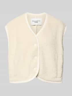 Marc O'Polo DENIM Boxy fit gilet van teddybont met drukknoopsluiting