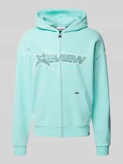 REVIEW Sweatjack met labelprint en steekzakken