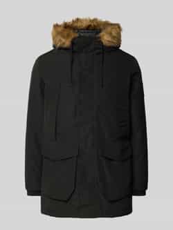 Jack & jones Parka met klepzakken en capuchon met imitatiebont