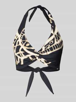 Barts voorgevormde halter bikinitop Buhrn zwart beige