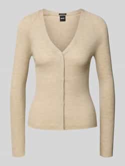 Boss Slim fit gebreid jack van scheerwol