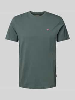 Napapijri Groen Katoenen Geborduurd Logo T-Shirt Green Heren
