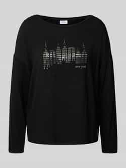 Comma Oversized shirt met lange mouwen met labeldetail