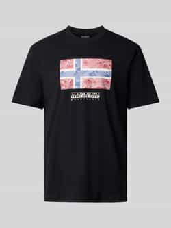 Napapijri T-shirt met labelprint model 'DRAPEAU'