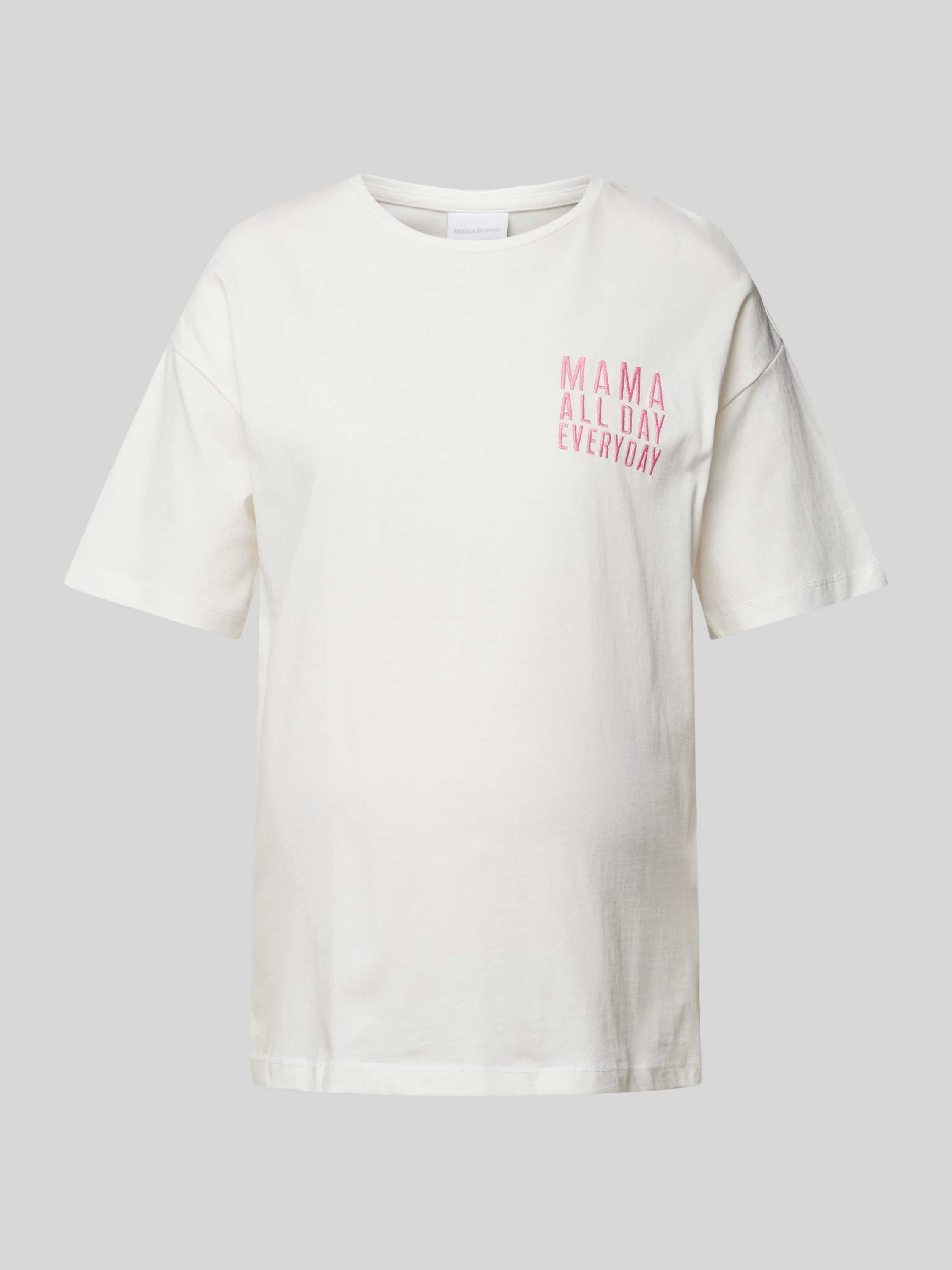 Mamalicious Zwangerschaps-T-shirt met statementstitching model 'Ferida'