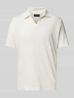 Marc O'Polo Regular fit poloshirt van een mix van katoen en linnen