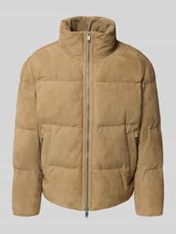 Boss Orange Regular fit gewatteerd jack van echt lamsleer model 'JOCAMP'