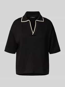 Opus T-shirt met platte kraag en V-hals model 'Soffice'