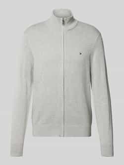 Tommy Hilfiger Hoge hals Rits Trui in Licht Grijs Heather Gray Heren