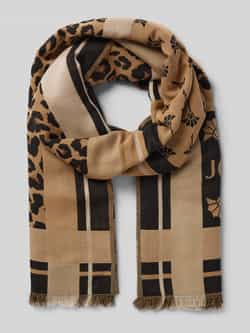 Joop! Sjaal met luipaard- en logopatroon Brown Dames