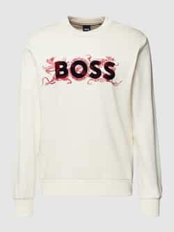 Boss Sweatshirt met motiefstitching model 'Soleri'