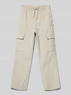 Calvin Klein Cargobroek Corduroy Straight Cargo Pants voor kinderen tot 16 jaar en met logo-embossing