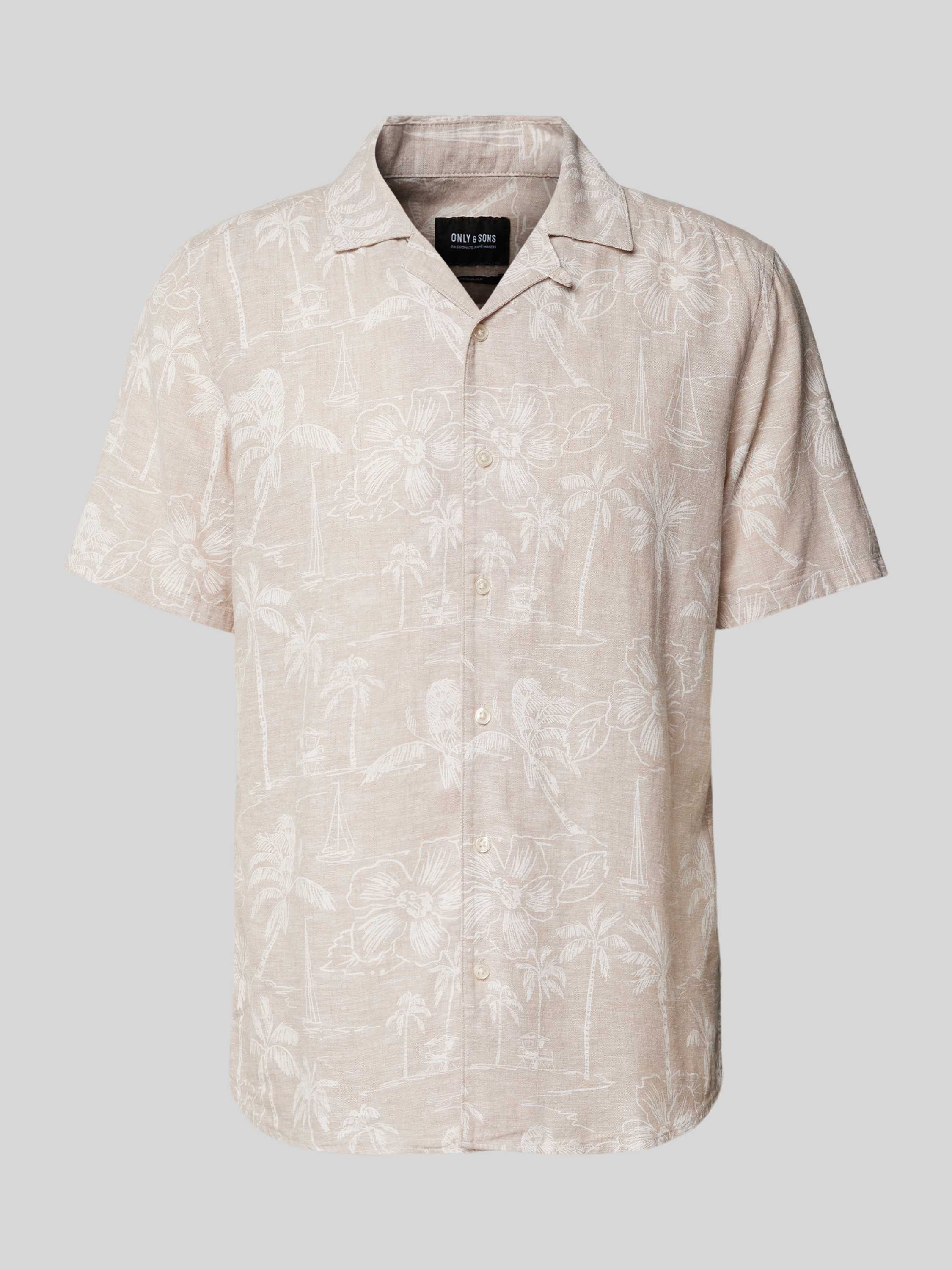 ONLY & SONS Hawaï-overhemd ONSCAIDEN SS RESORT AOP LINEN SHIRT NOOS