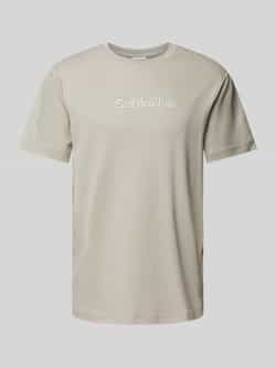 Calvin Klein Geëmbosseerd Logo Katoenen T-Shirt Gray Heren