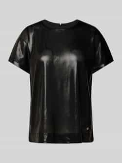 MOS MOSH Dames Tops & T-shirts Nivola O-neck Metallic Tee Zwart