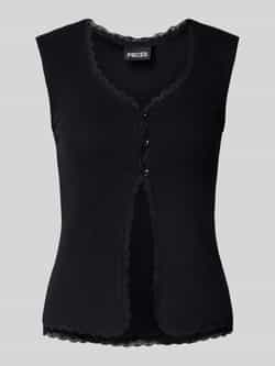 Pieces Regular fit gilet in riblook model 'TIRADE'