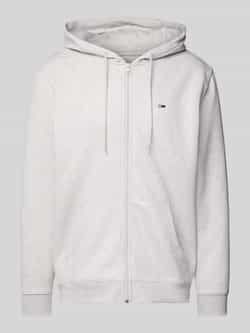 TOMMY JEANS Sweatshirt TJM REG S FLAG ZIP FLEECE THRU met geborduurd merklogo op borsthoogte