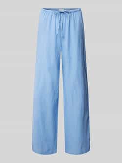 Gina Tricot Wide leg linnen broek met tunnelkoord