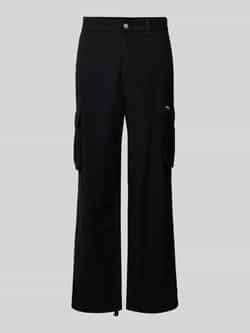 REVIEW Straight leg cargobroek met labelpatch