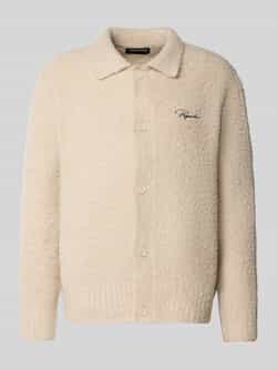 Pegador Gebreid jack met platte kraag en labelstitching