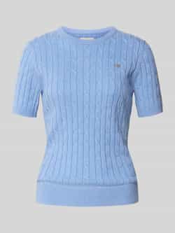 Gant Gebreid shirt met ronde hals en logostitching