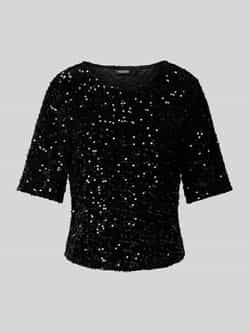 Pieces Regular fit T-shirt met pailletten model 'KAM'