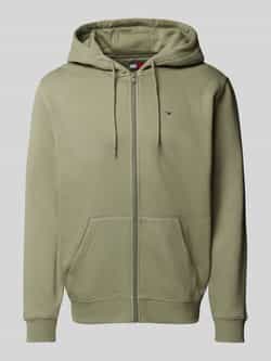 TOMMY JEANS Sweatshirt TJM REG S FLAG ZIP FLEECE THRU met geborduurd merklogo op borsthoogte