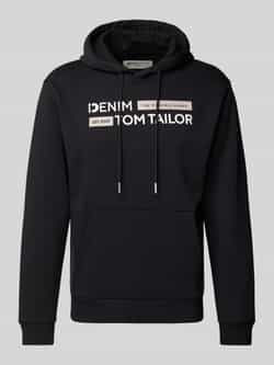 Tom Tailor Denim Regular fit hoodie met katoen en labelprint