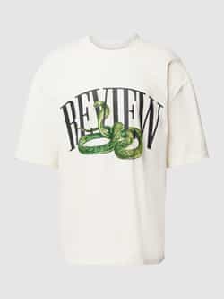 REVIEW T-shirt met motief- en labelprint