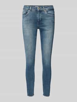 Only Skinny fit jeans van katoenmix met pijpen met franjes model 'BLUSH'