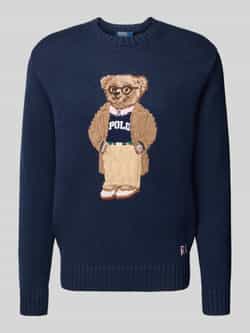 Polo Ralph Lauren Gebreide pullover van een mix van linnen en katoen met ronde hals