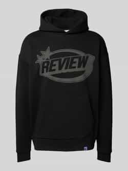 REVIEW Hoodie met labelprint