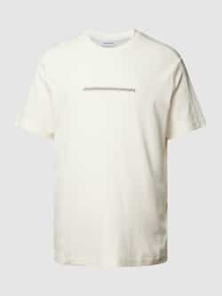 Calvin Klein T-shirt met reliëflogo in het wit White Heren