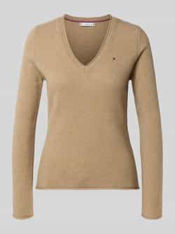 Tommy Hilfiger Slim fit gebreide pullover van zuivere wol