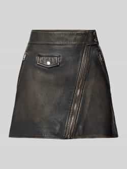 Boss Orange Leren rok met ritszakken model 'Seyara'