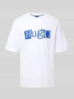 Hugo Blue Regular fit T-shirt van puur katoen