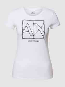 Armani Exchange Wit Geborduurd Logo T-shirt Lente Zomer White Dames