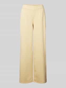 Ichi Wide leg stoffen broek met bandplooien model 'KATE Long'