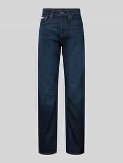 Calvin Klein Jeans High rise straight fit jeans met labeldetail
